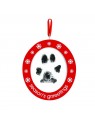 suspension de noël chien empreinte de patte encre et photo pearhead côté empreinte