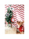 chien qui regarde la suspension de noël chien empreinte de patte encre et photo pearhead accrochée au sapin