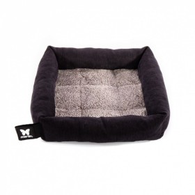 corbeille pour chat marron damier collection Doudouzen MARTIN SELLIER de face