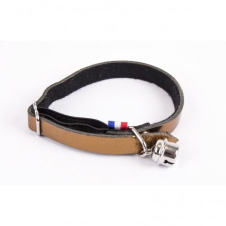 collier pour chat en cuir cuivre métallisé dakota martin sellier