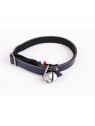 collier pour chat en cuir bleu nuit métallisé dakota martin sellier