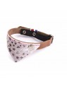 collier pour chat en cuir rose cognac avec bandana miami martin sellier