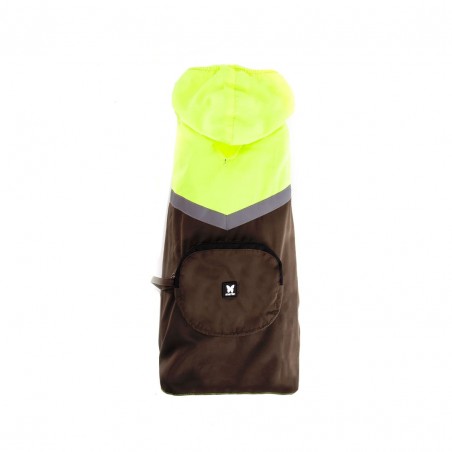imperméable pour chien kaki jaune pocket MARTIN SELLIER de dos