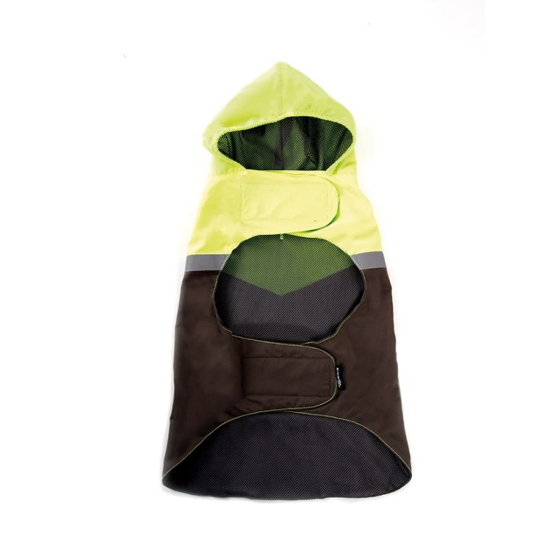 Imperméable pour chien kaki jaune pocket MARTIN SELLIER de face