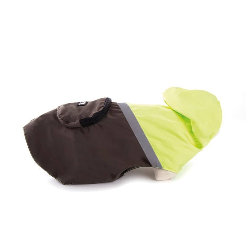 Imperméable pour chien kaki jaune pocket MARTIN SELLIER de profil