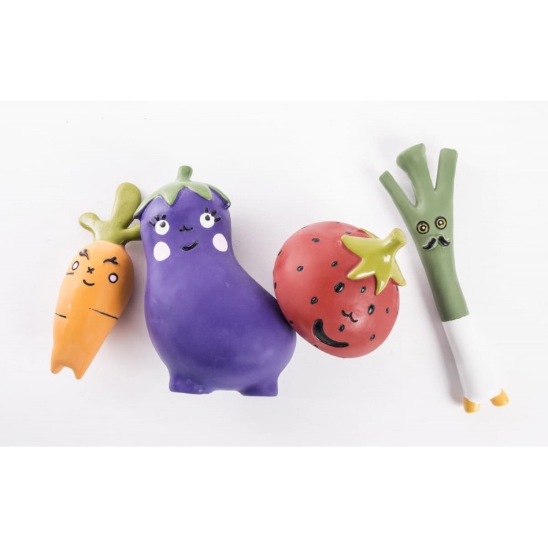 différents modèles de jouets pour chien en latex MARTIN SELLIER de la gamme les amis vitaminés