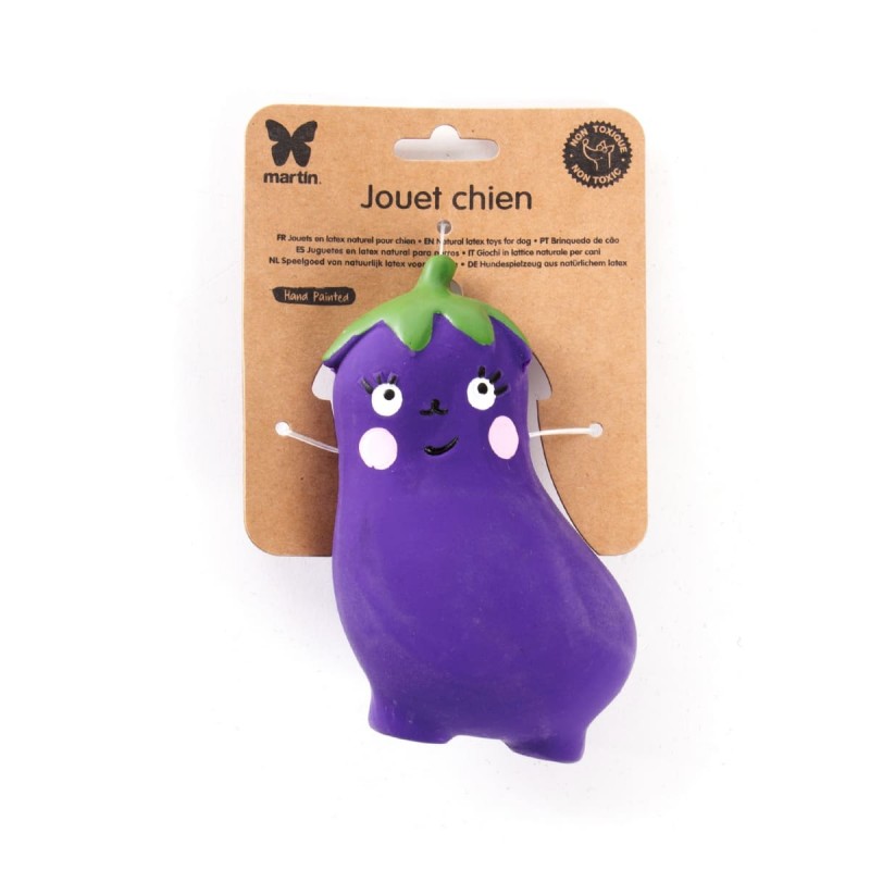 Jouet pour chien en latex aubergine MARTIN SELLIER avec emballage