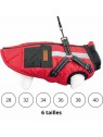Manteau pour chien rouge avec harnais intégré Hiking Doogy disponible en plusieurs tailles