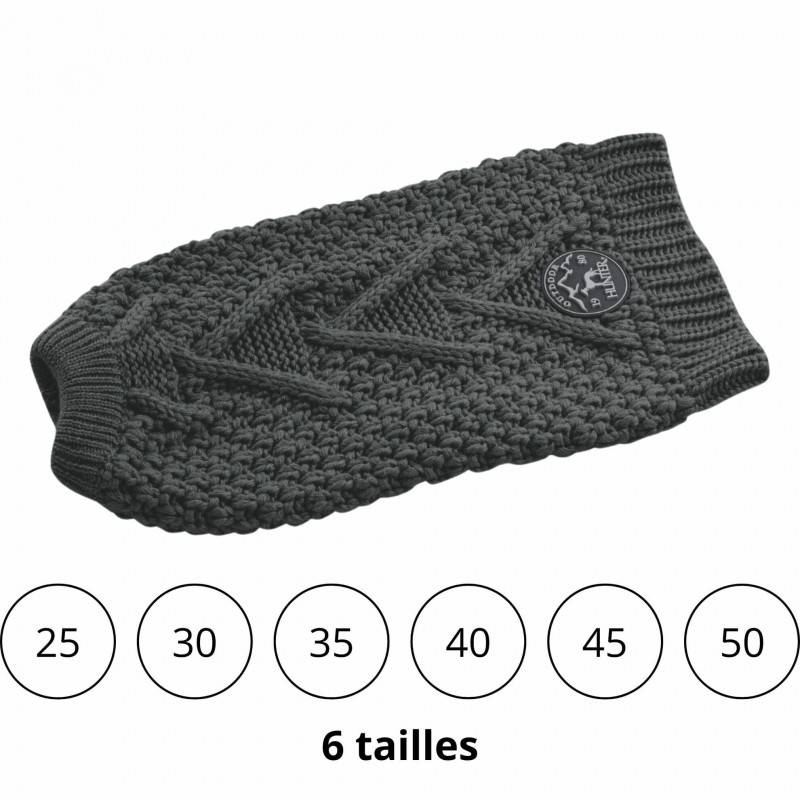 pull pour chien gris MALMO HUNTER disponible en plusieurs tailles