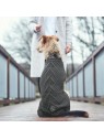 Chien assis de dos avec le pull pour chien gris MALMO HUNTER