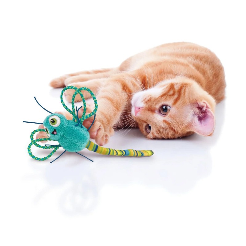 chat qui joue avec le jouet pour chat FlIngardo Dragonfly KONG