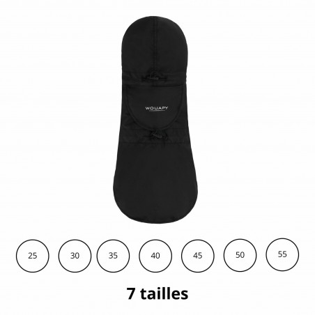 imperméable pour chien pliable noir Essentiel Woupy disponible en plusieurs tailles