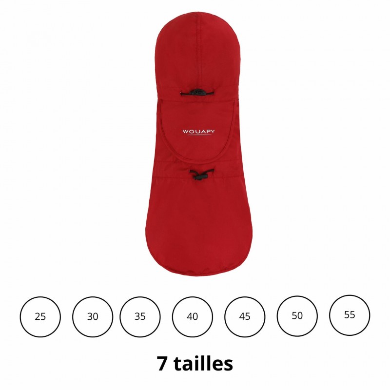 imperméable pour chien pliable rouge essentiel wouapy disponible en plusieurs tailles