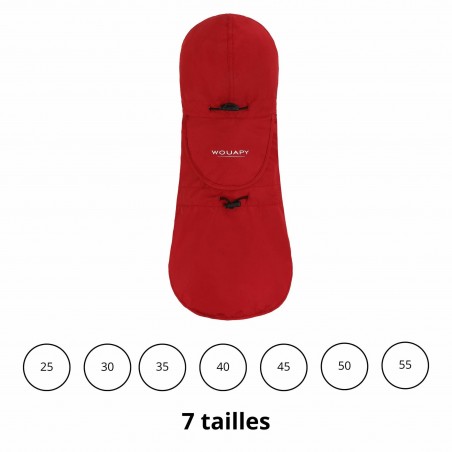 imperméable pour chien pliable rouge essentiel wouapy disponible en plusieurs tailles