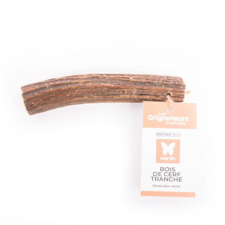 Friandise pour chien bois de cerf tranché MARTIN SELLIER avec étiquette
