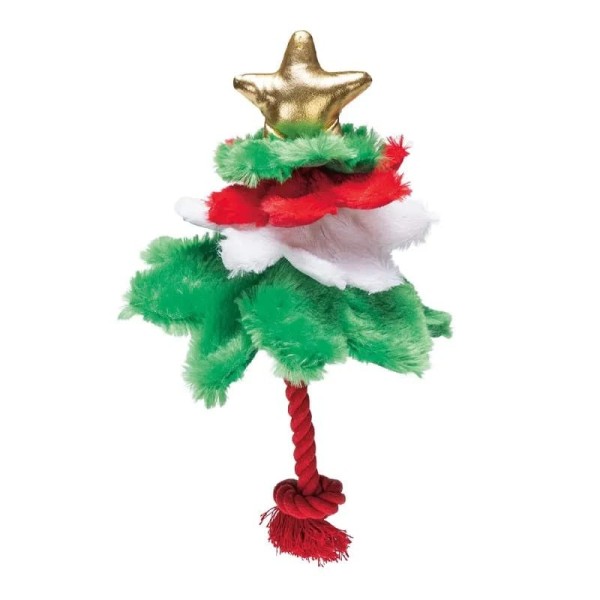 peluche de Noël pour chien sapin de Noël avec corde Beeztees