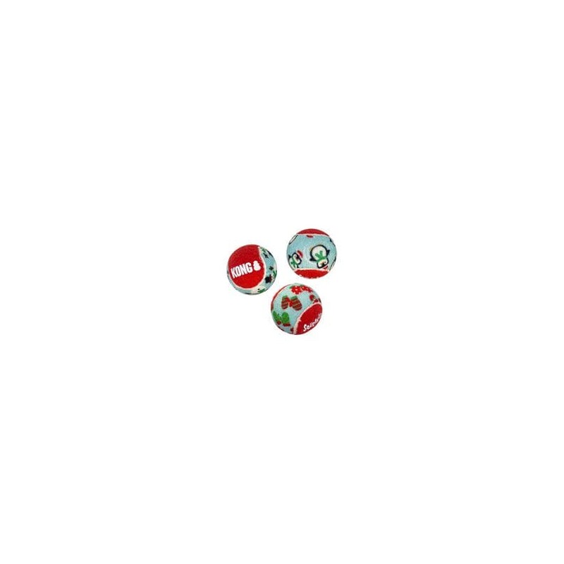 jouet de noel pour chien holiday squeakair balls kong taille S