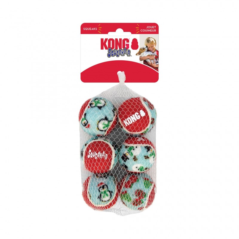jouet de noel pour chien holiday squeakair balls kong avec emballage