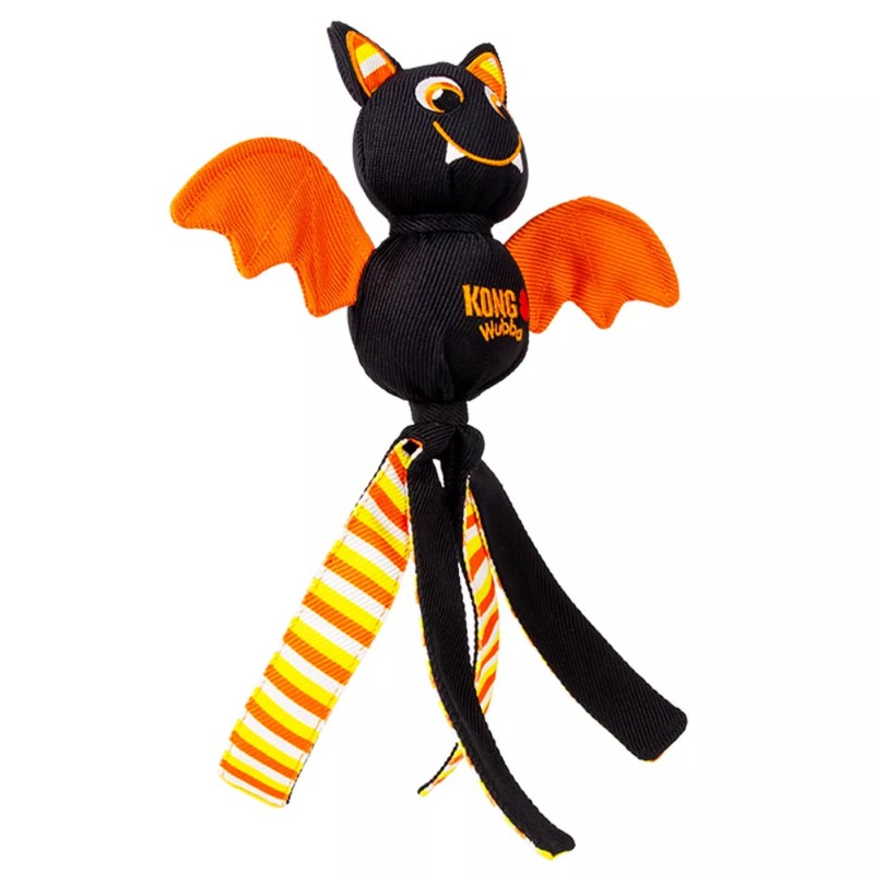 Peluche d'Halloween pour chien wubba ballistic bat KONG de profil
