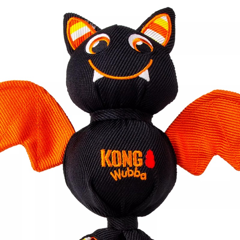 détail de la peluche d'halloween pour chien wubba ballistic bat KONG