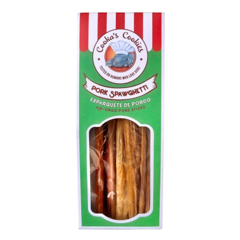 Friandises chien spawghetti au porc Cooka's Cookies dans emballage