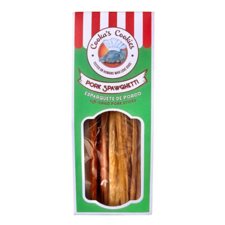 Friandises chien spawghetti au porc Cooka's Cookies dans emballage