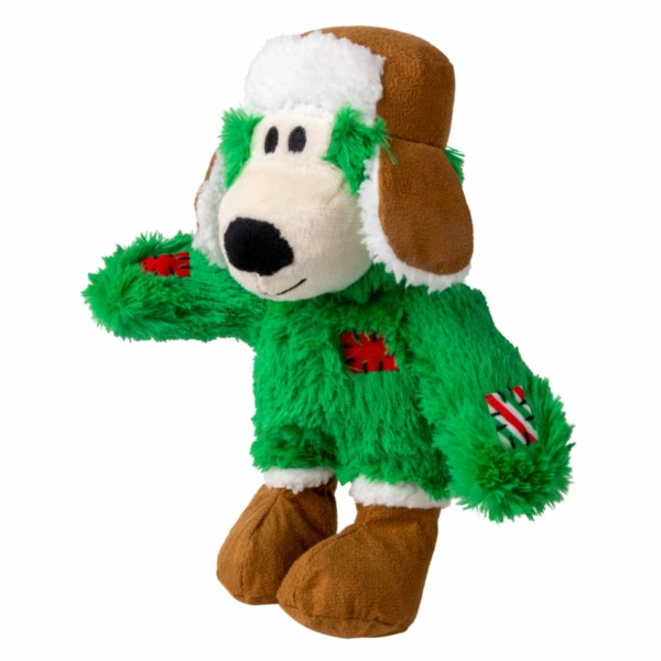 peluche de noel pour chien holiday wild knot bear KONG de profil