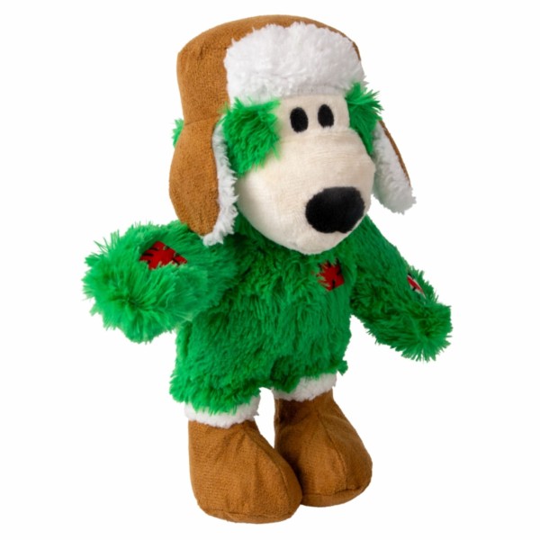 peluche de noel pour chien holiday wild knot bear KONG de profil