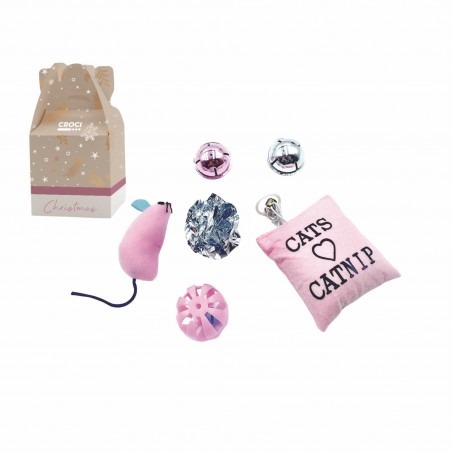 lot de 6 jouets de noel pour chat Xmas Blush Toys Croci