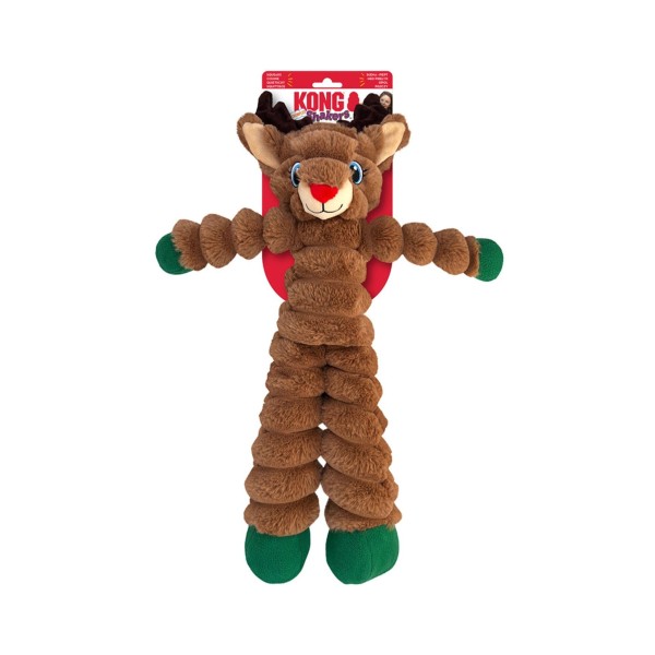 peluche de noel pour chien holiday shakers crumples reindeer KONG avec étiquette