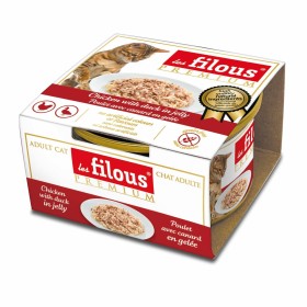 boites pour chat poulet avec canard en gelée les filous Prenium avec emballage