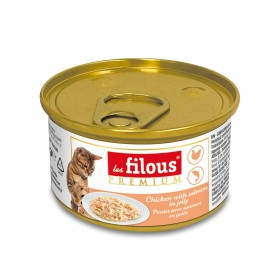 une boîte pour chat de poulet avec saumon en gelée les filous prenium