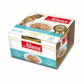 boîtes chat thon avec crevettes en gelée les filous prenium dans emballage