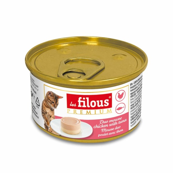 une boîte pour chat duo poulet avec thon en mousse les filous prenium