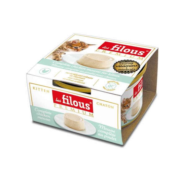 boîtes chaton au poulet en mousse les filous prenium dans emballage