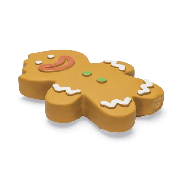 jouet en latex pour chien M Biscuit Beeztees posé à plat