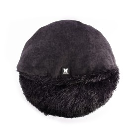 Coussin pour chien noir couverture collection toudoudou MARTIN SELLIER de face