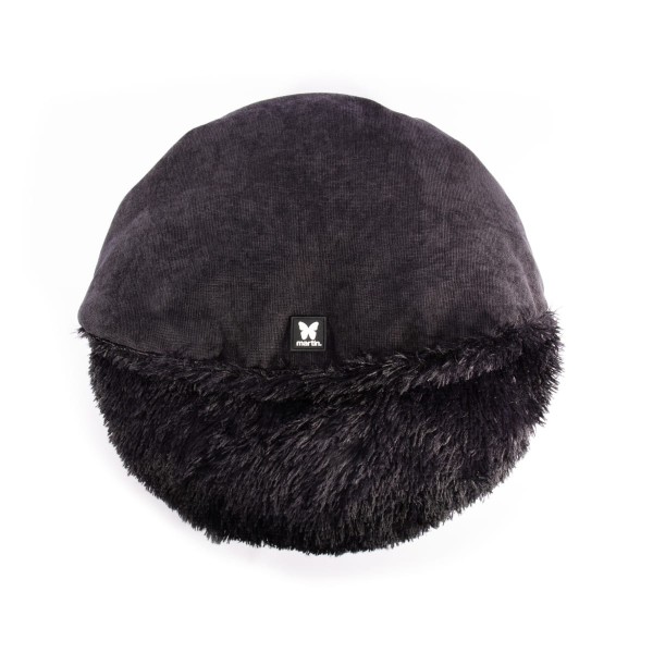 Coussin pour chien noir couverture collection toudoudou MARTIN SELLIER de face