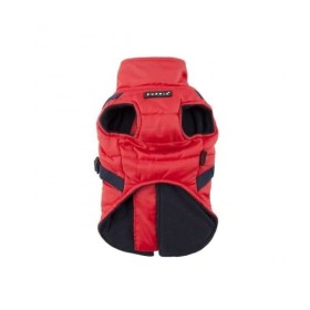 manteau pour chien rouge avec harnais intégré Mountaineer Puppia de face