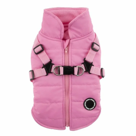 Manteau chien rose avec harnais intégré MOUNTAINEER Puppia élégant
