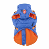 manteau pour chien bleu avec harnais intégré Mountaineer Puppia de face