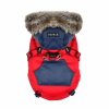 doudoune pour chien rouge avec harnais intégré Orson Puppia de dos