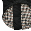 doublure motif pied de poule du Manteau pour chien noir avec harnais intégré Donavan Puppia