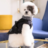 chien de profil avec le manteau pour chien noir avec harnais intégré Donavan Puppia