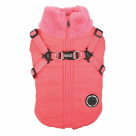 Manteau pour chien rose avec harnais intégré Donavan Puppia de dos