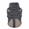 Manteau pour chien gris avec harnais intégré Donavan Puppia de face