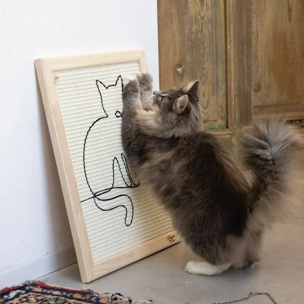 chat qui fait ses griffes sur le Griffoir pour chat tableau sammy designed by lotte