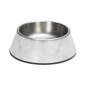 Gamelle pour chien blanche avec motif MARBRE Designed by Lotte
