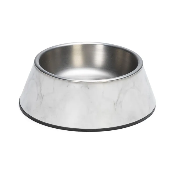 Gamelle pour chien blanche avec motif MARBRE Designed by Lotte