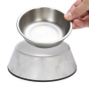 Gamelle pour chien blanche avec motif MARBRE Designed by Lotte et bol en acier amovible